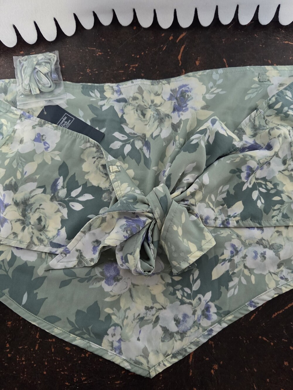 Abercrombie & Fitch Scarf Top Bandana Top Sage Green XL